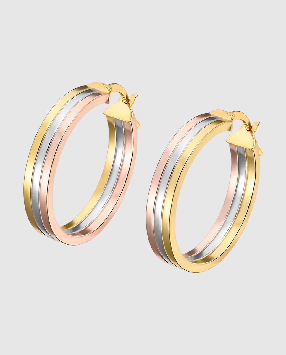 Brincos Os00013/25 Basics de Ouro 9k com Acabamento Brilhante Multicolor-1