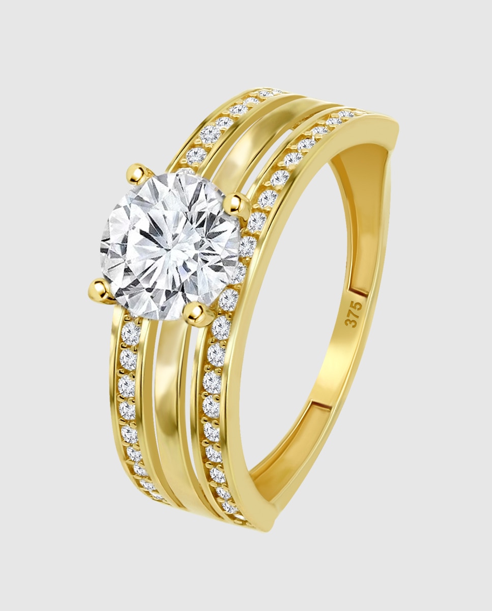 Anel Ar00143 Basics de Ouro 9k com Acabamento Brilhante Dourado-1