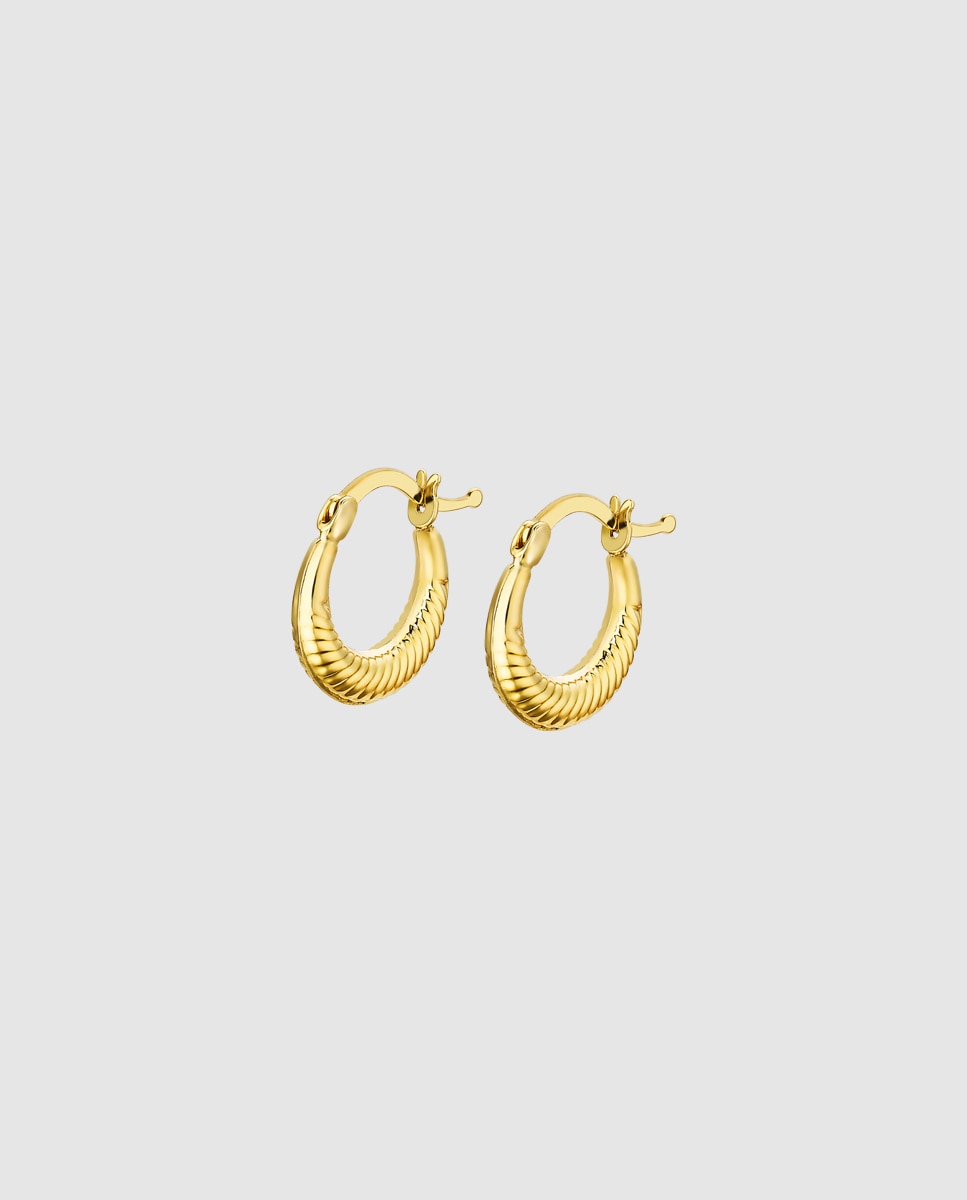 Brincos Af00120/12 Basics de Ouro 9k com Acabamento Brilhante Dourado-1