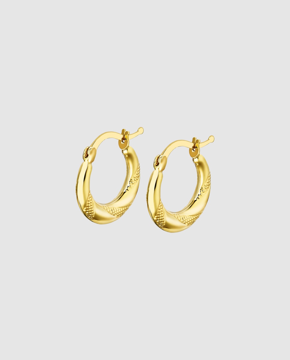 Brincos Af00121/15 Basics de Ouro 9k com Acabamento Brilhante Dourado-1