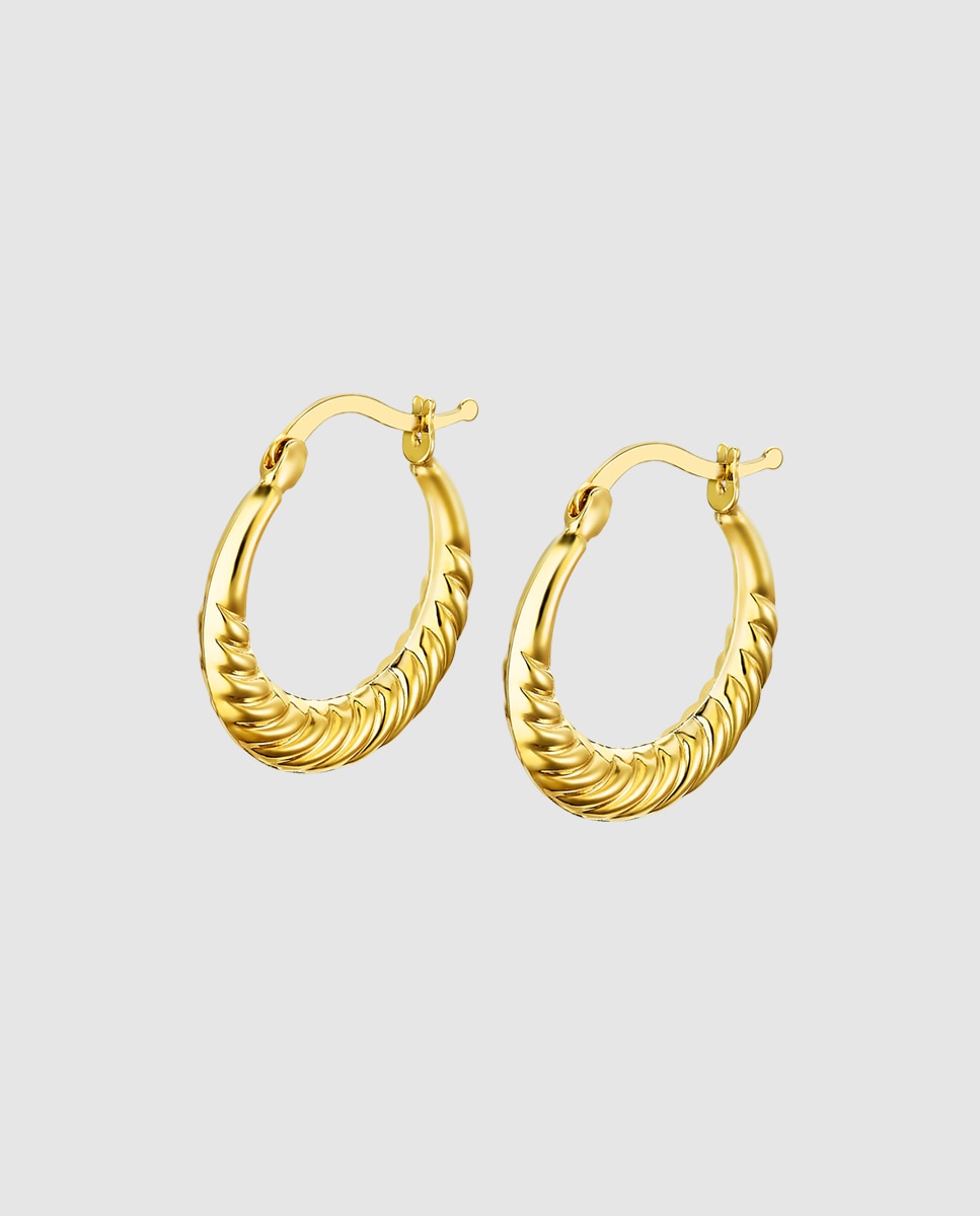 Brincos Af00120/17 Basics de Ouro 9k com Acabamento Brilhante Dourado-1