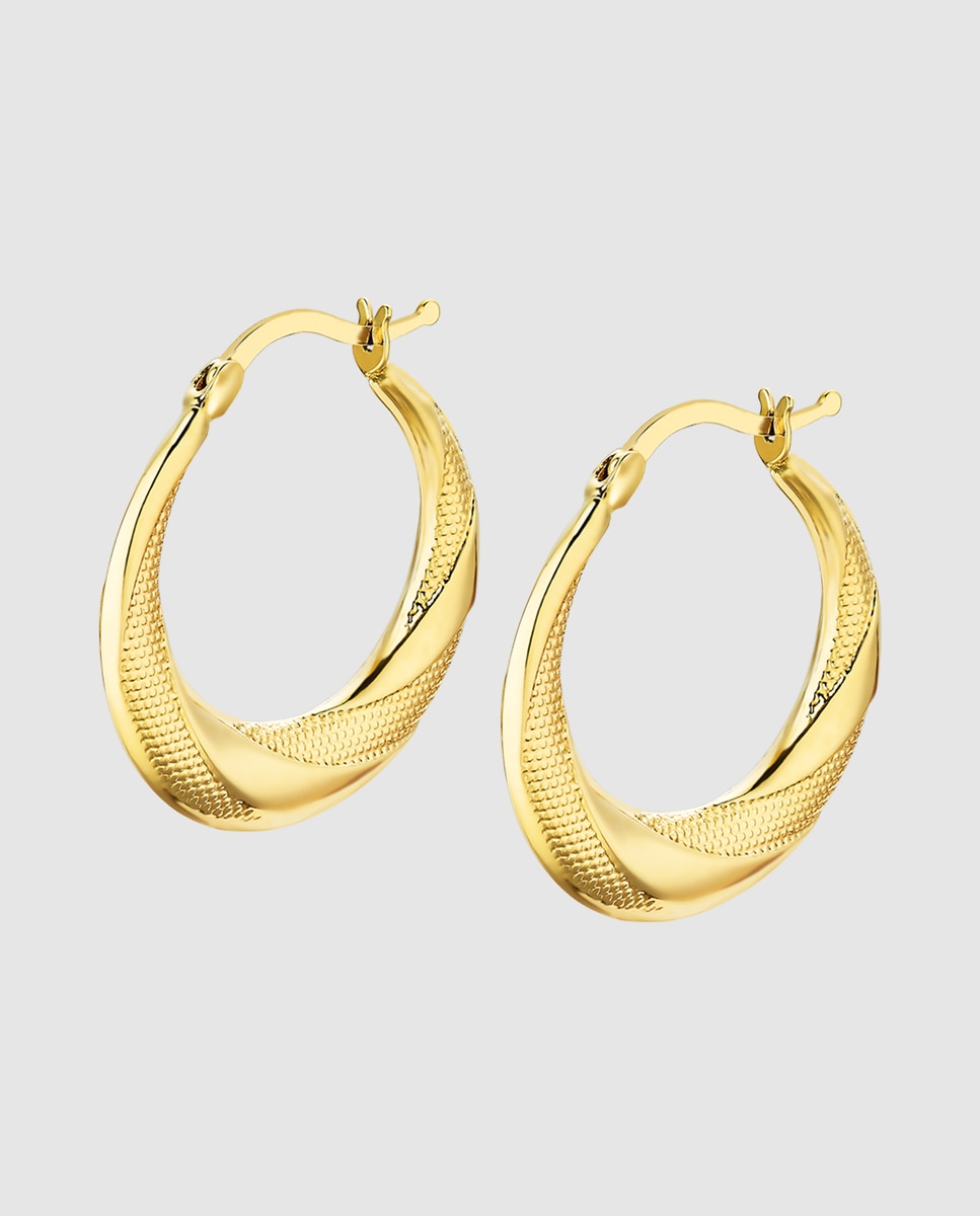Brincos Af00121/22 Basics de Ouro 9k com Acabamento Brilhante Dourado-1