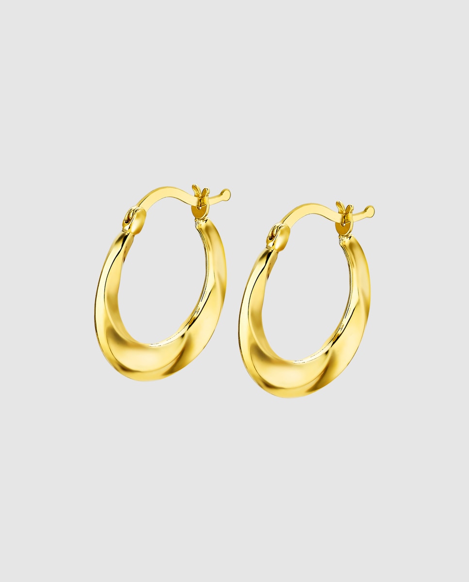 Brincos Af00122/17 Basics de Ouro 9k com Acabamento Brilhante Dourado-1