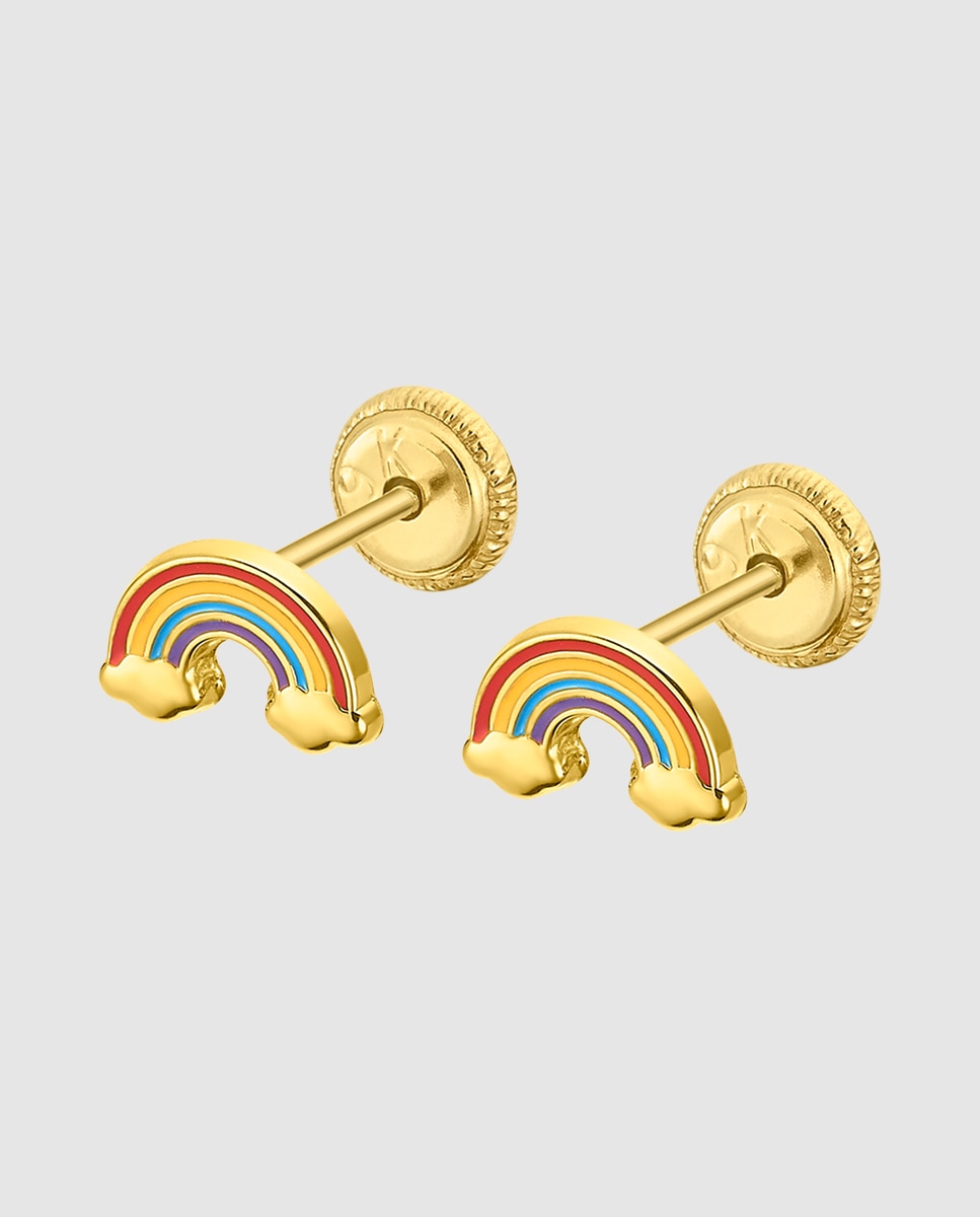 Brincos Infantil Lg00291 Basics de Ouro 9k com Acabamento Brilhante Dourado-1