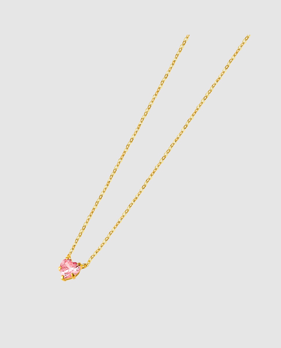 Colar Lu00004/42 Basics de Ouro 9k com Acabamento Brilhante e Motivo Coração Dourado-1