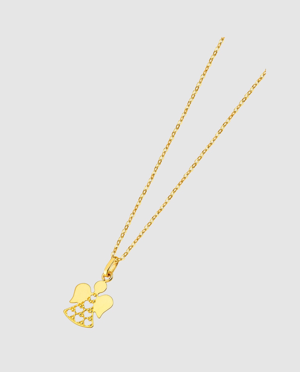 Colar Lu00024/42 Basics de Ouro 9k com Acabamento Brilhante e Motivo Fantasia Dourado-1