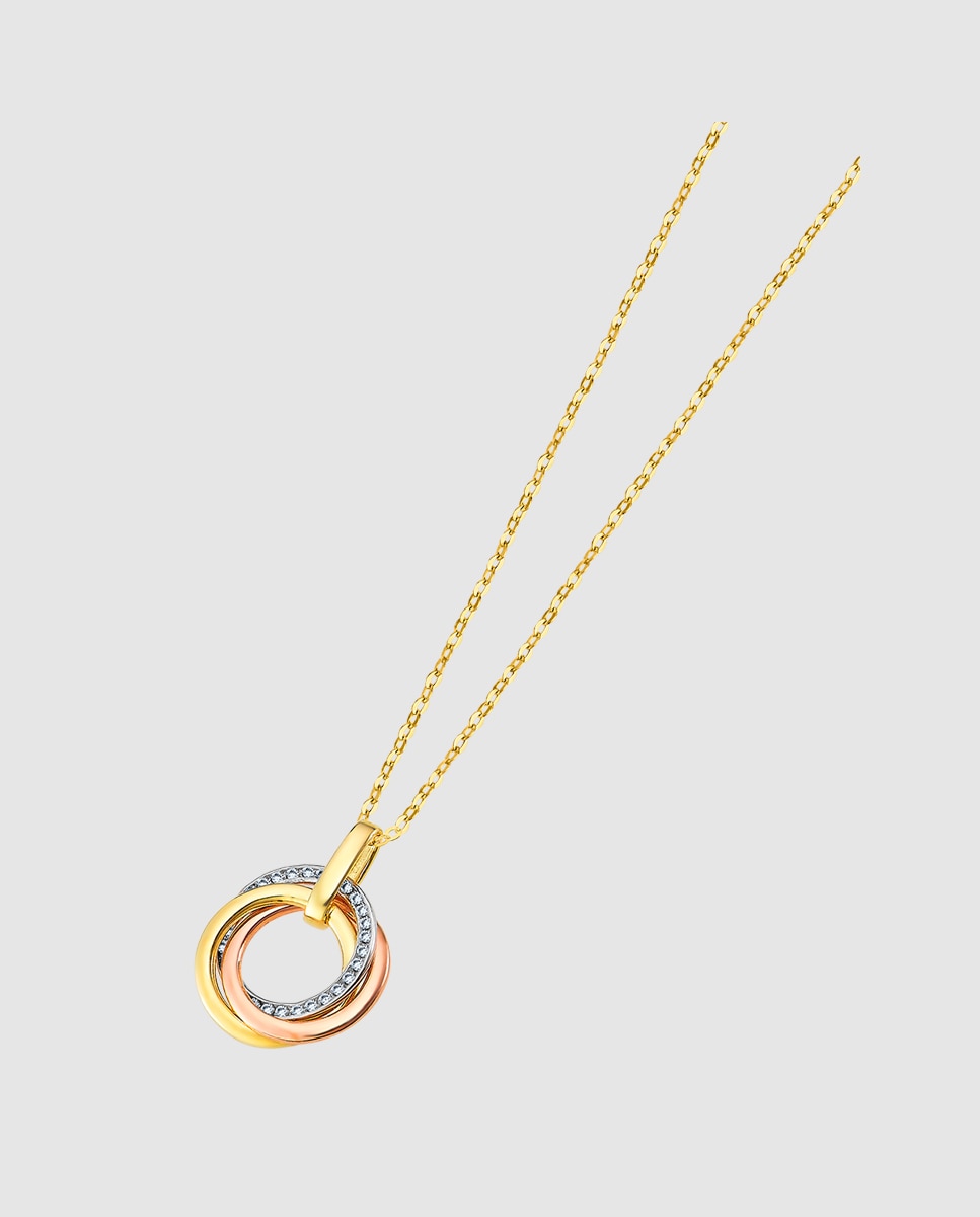 Colar Lu00008/42 Basics de Ouro 9k com Acabamento Brilhante Multicolor-1