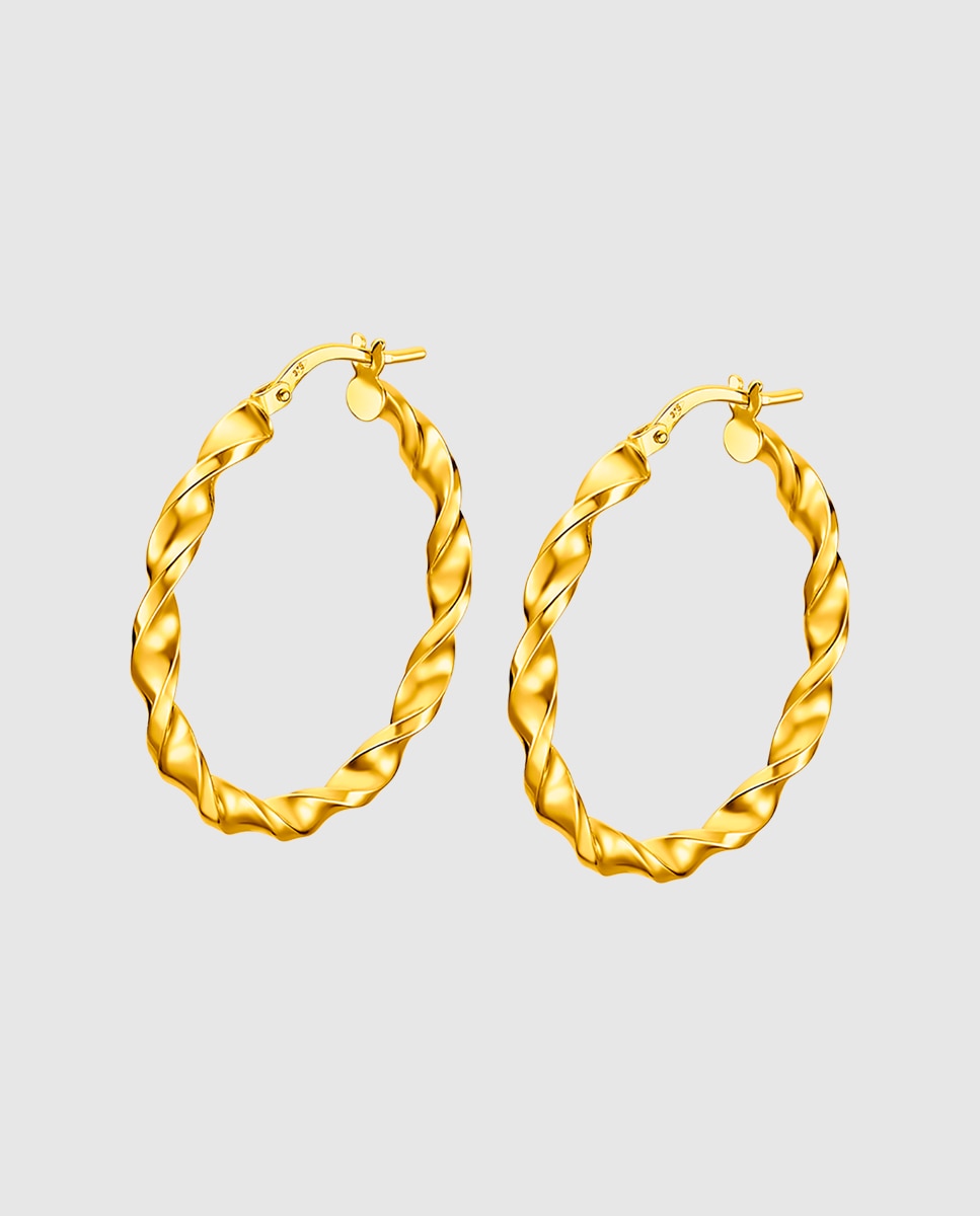 Brincos Os00020/25 Basics de Ouro 9k com Acabamento Brilhante Dourado-1