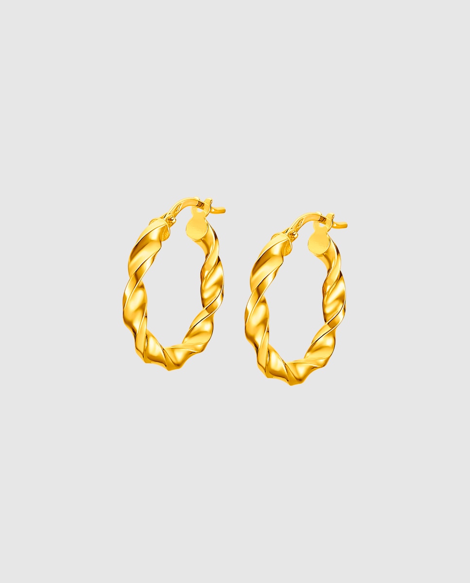 Brincos Os00020/15 Basics de Ouro 9k com Acabamento Brilhante Dourado-1