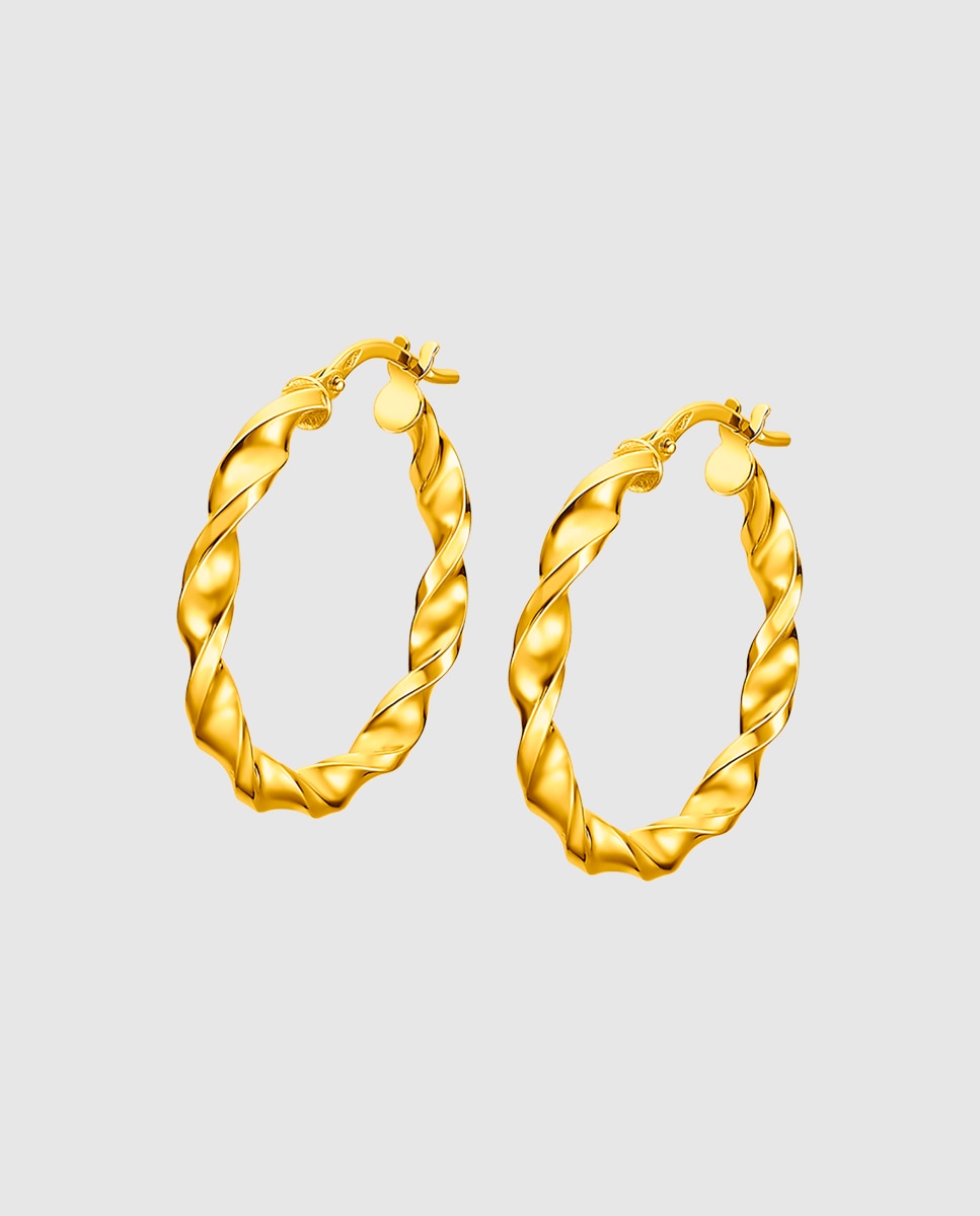Brincos Os00020/20 Basics de Ouro 9k com Acabamento Brilhante Dourado-1
