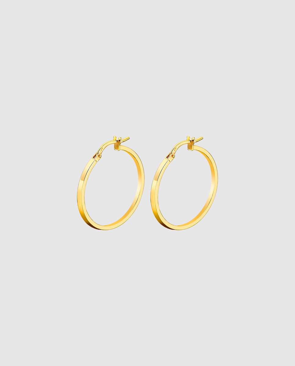 Brincos Os00010/15 Basics de Ouro 9k com Acabamento Brilhante Dourado-1