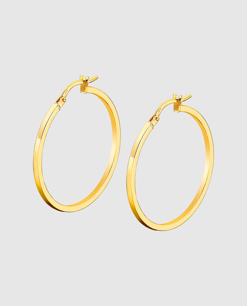 Brincos Os00010/25 Basics de Ouro 9k com Acabamento Brilhante Dourado-1