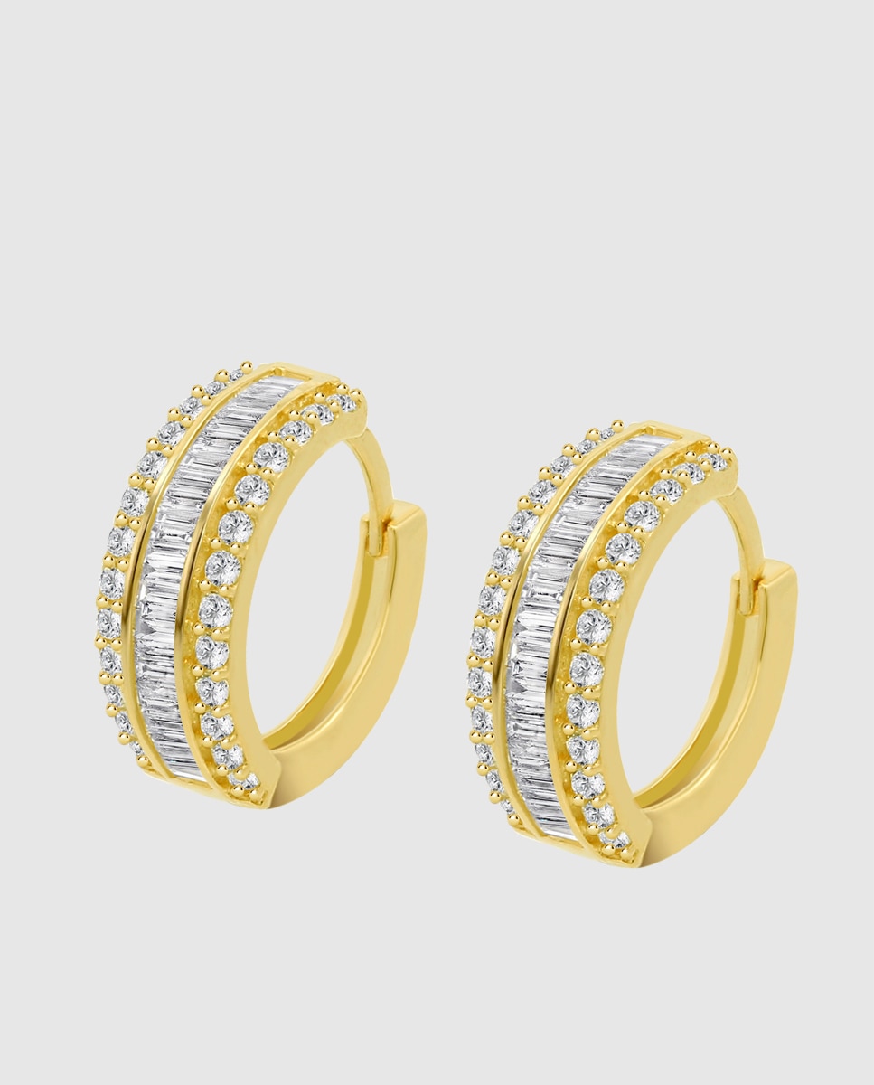 Brincos Af00116/14 Basics de Ouro 9k com Acabamento Brilhante Dourado-1