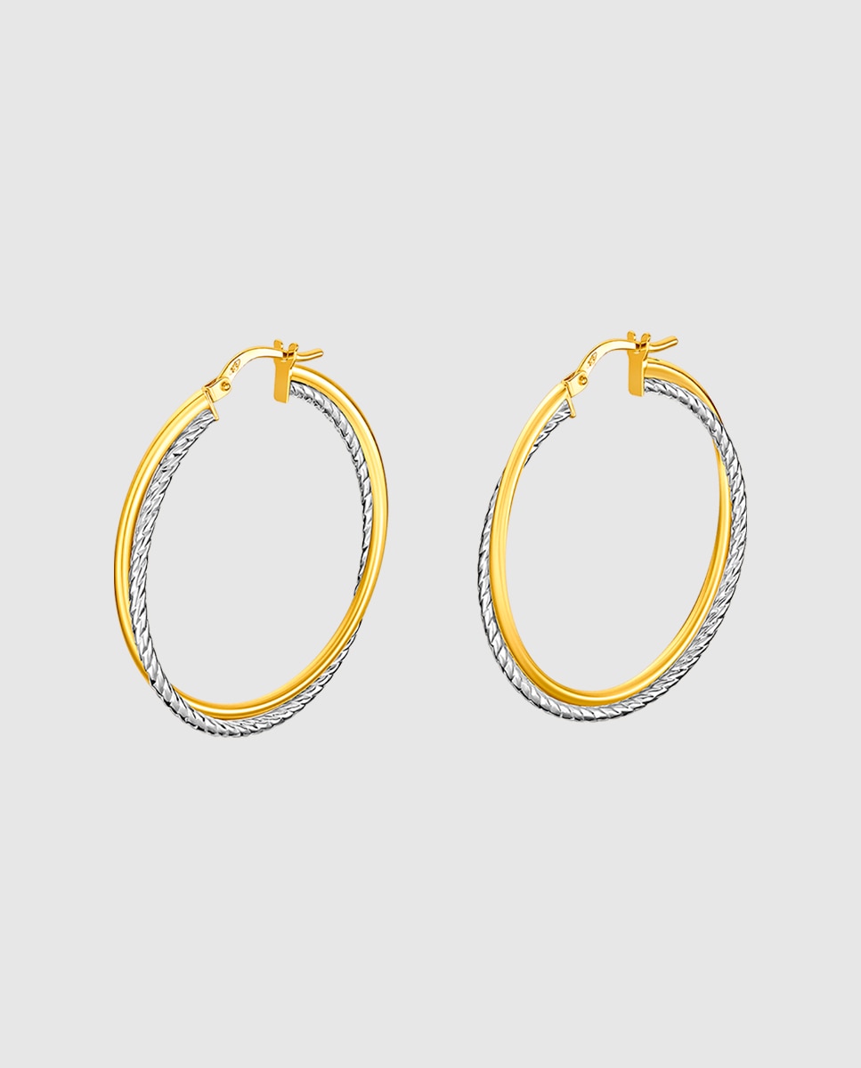 Brincos Os00019/25 Basics de Ouro 9k com Acabamento Brilhante Multicolor-1