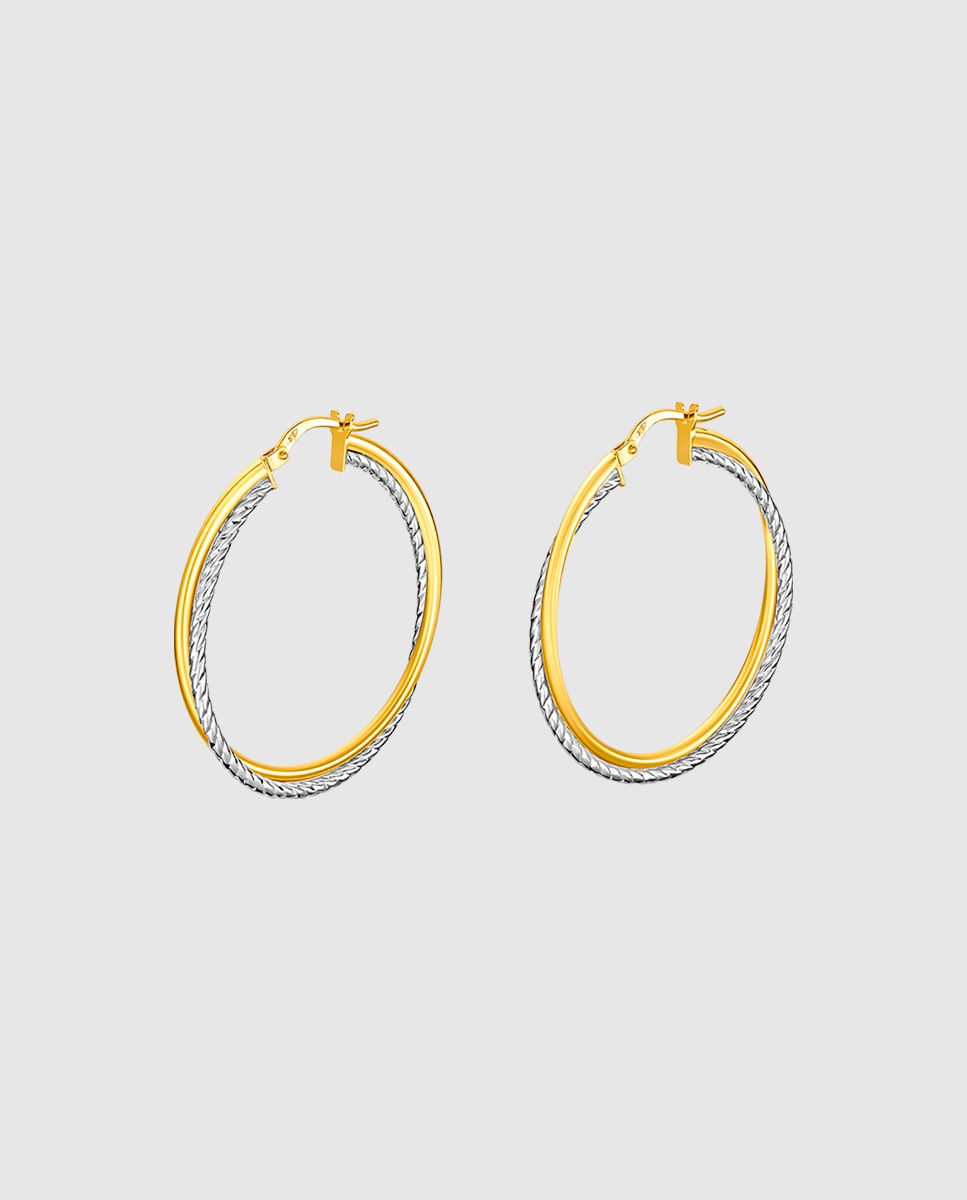 Brincos Os00019/20 Basics de Ouro 9k com Acabamento Brilhante Multicolor-1