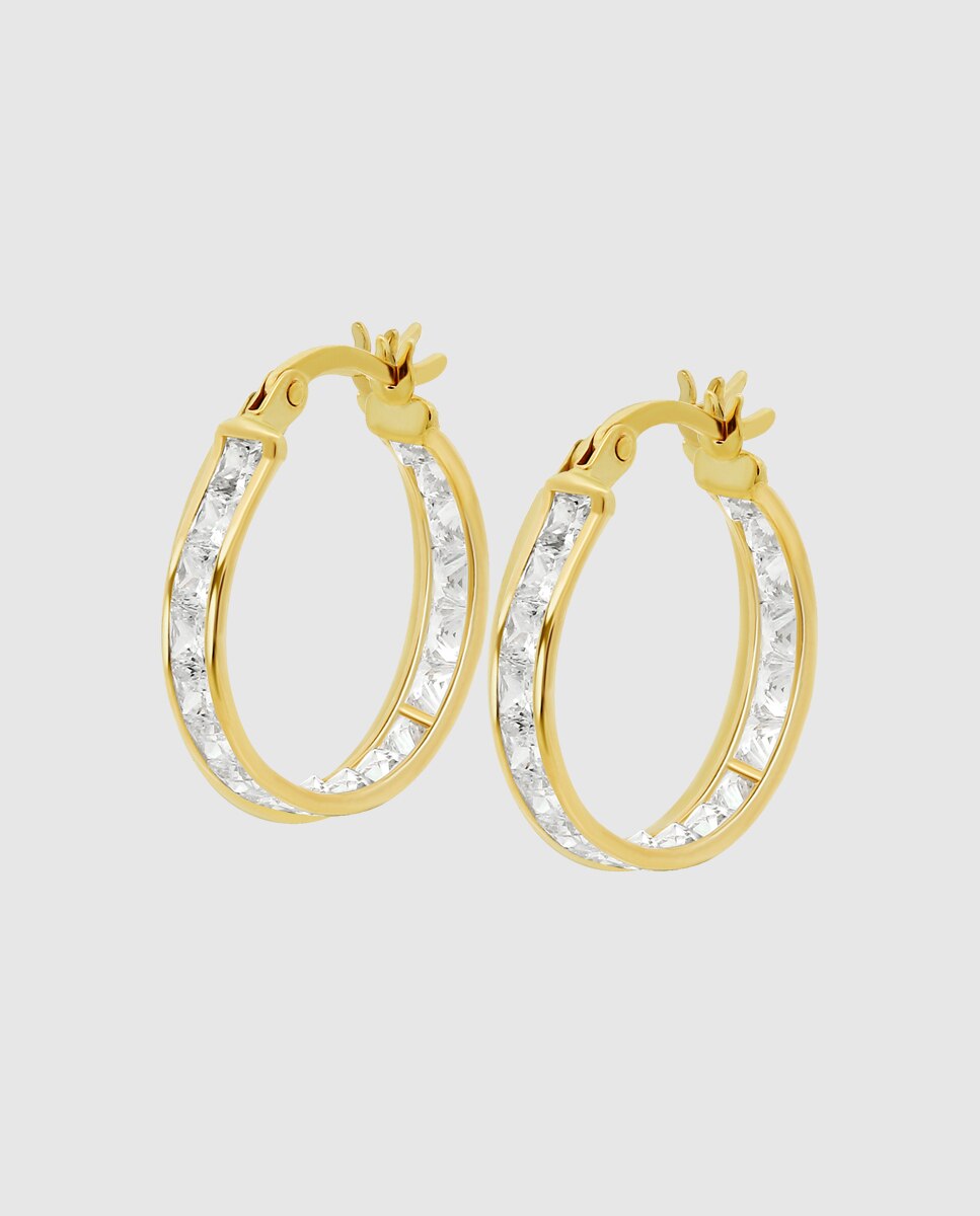Brincos Lg00298 Basics de Ouro 9k com Acabamento Brilhante Dourado-1