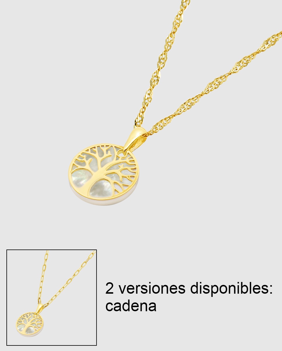 Colar Hin00017/43 Basics de Ouro 9k com Acabamento Brilhante e Motivo Árvore Da Vida Dourado-1