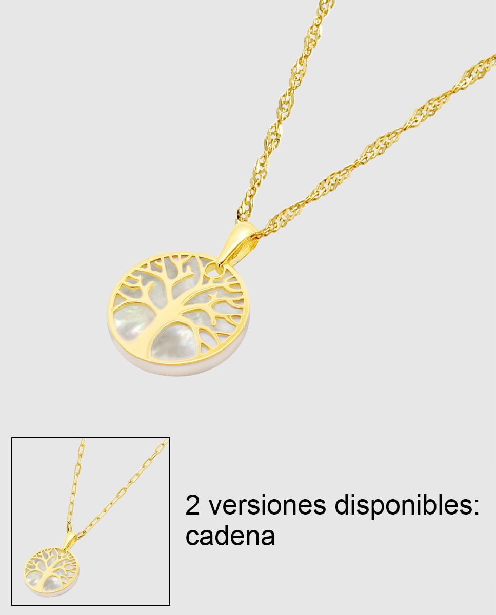 Colar Hin00018/43 Basics de Ouro 9k com Acabamento Brilhante e Motivo Árvore Da Vida Dourado-1