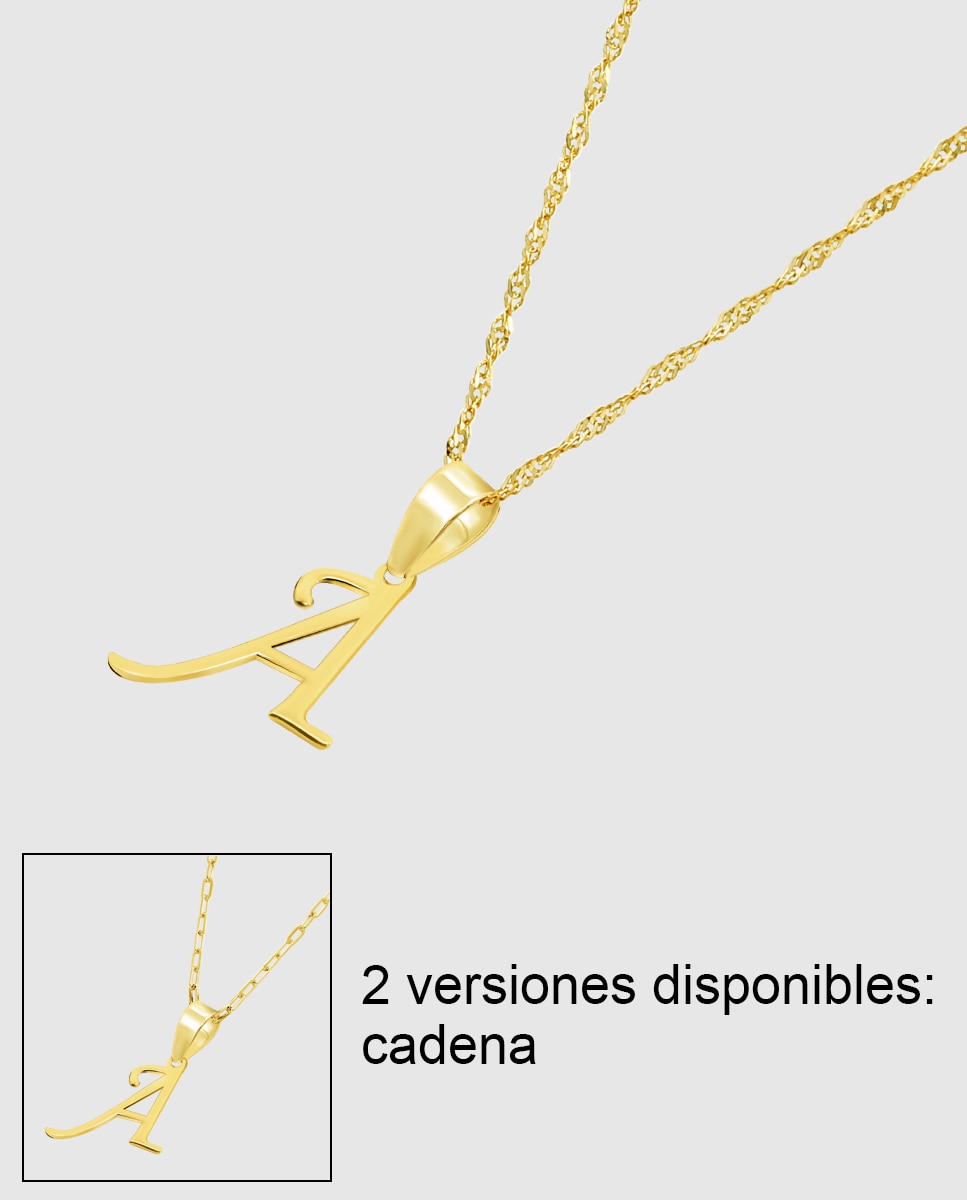 Colar Hin00022/a Basics de Ouro 9k com Acabamento Brilhante e Motivo de Iniciais Dourado-1
