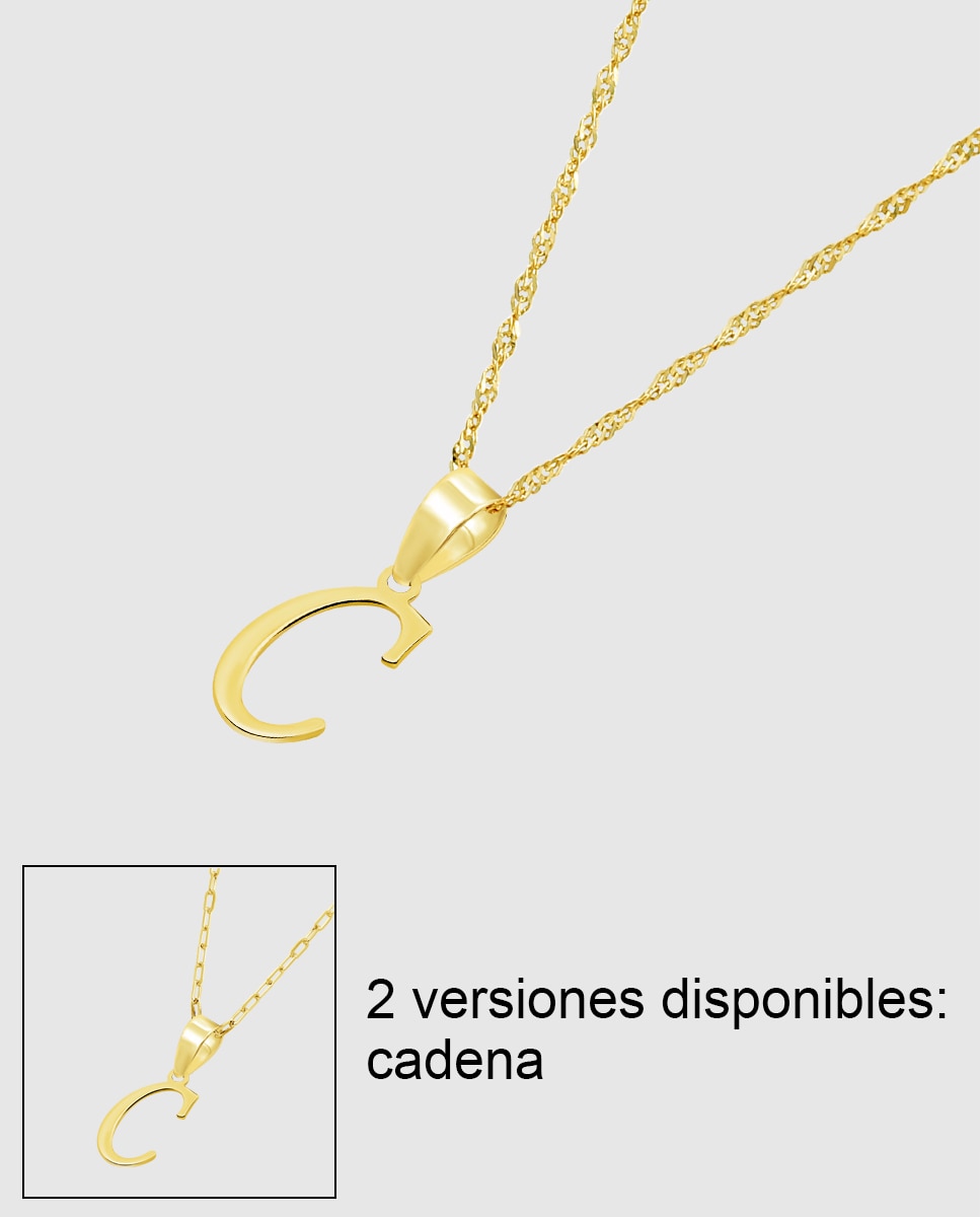 Colar Hin00022/c Basics de Ouro 9k com Acabamento Brilhante e Motivo de Iniciais Dourado-1