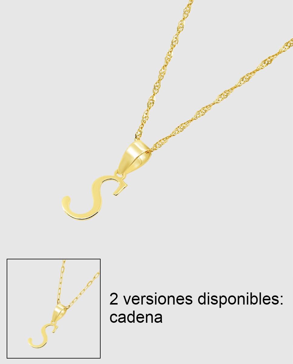 Colar Hin00022/s Basics de Ouro 9k com Acabamento Brilhante e Motivo de Iniciais Dourado-1