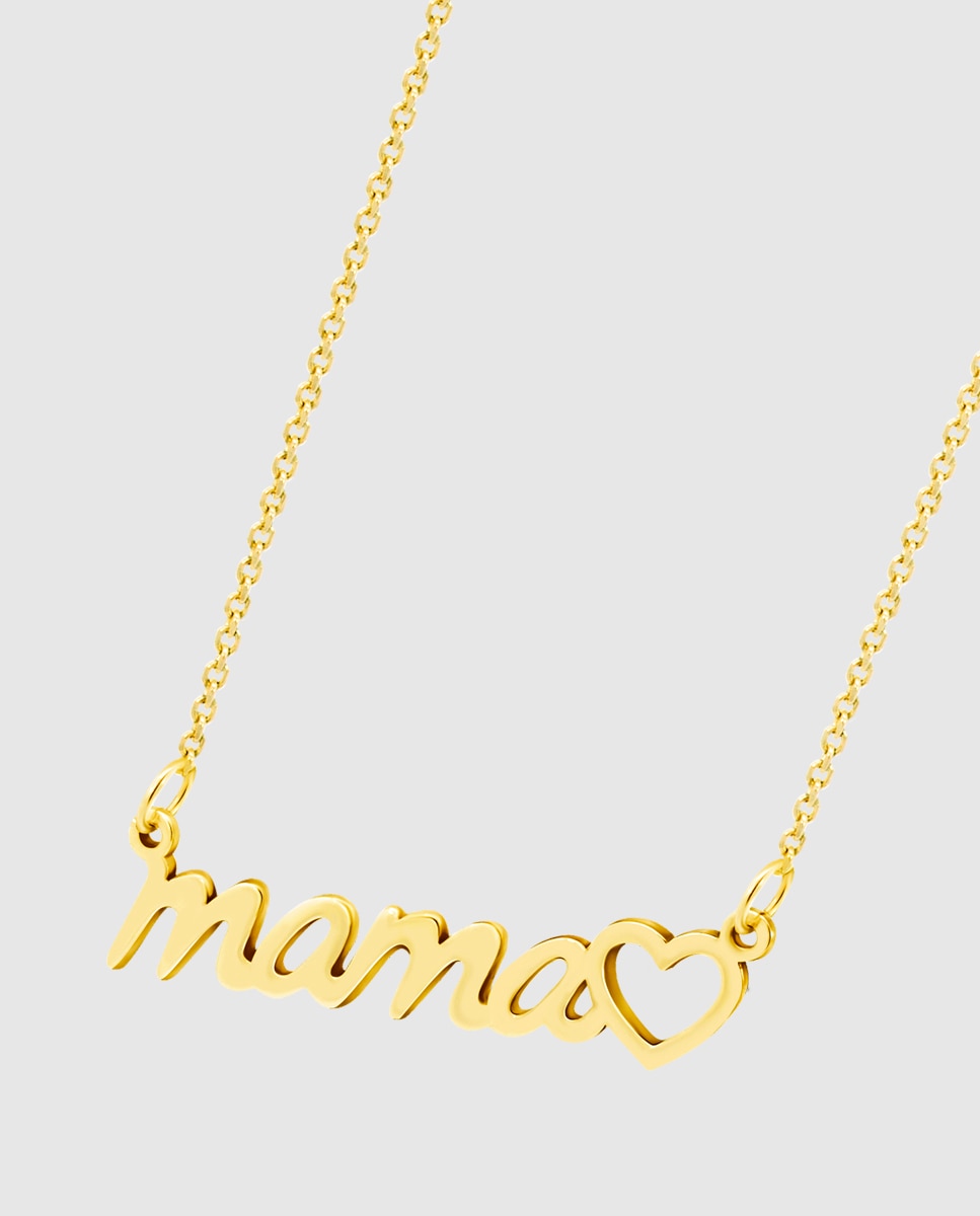 Colar Hin00024/43 Basics de Ouro 9k com Acabamento Brilhante e Motivo Mamã Dourado-1