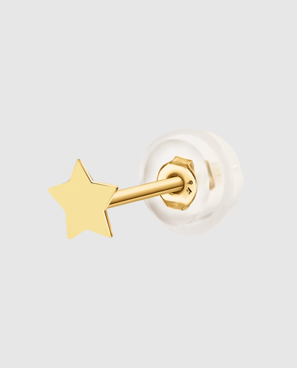Piercing Basics de Ouro 9k com Acabamento Brilhante e Motivo Estrela Dourado-1