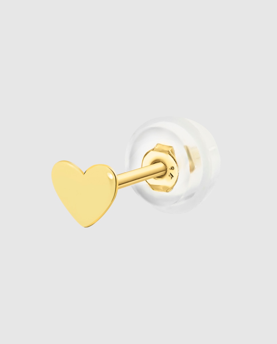 Piercing Basics de Ouro 9k com Acabamento Brilhante e Motivo Coração Dourado-1