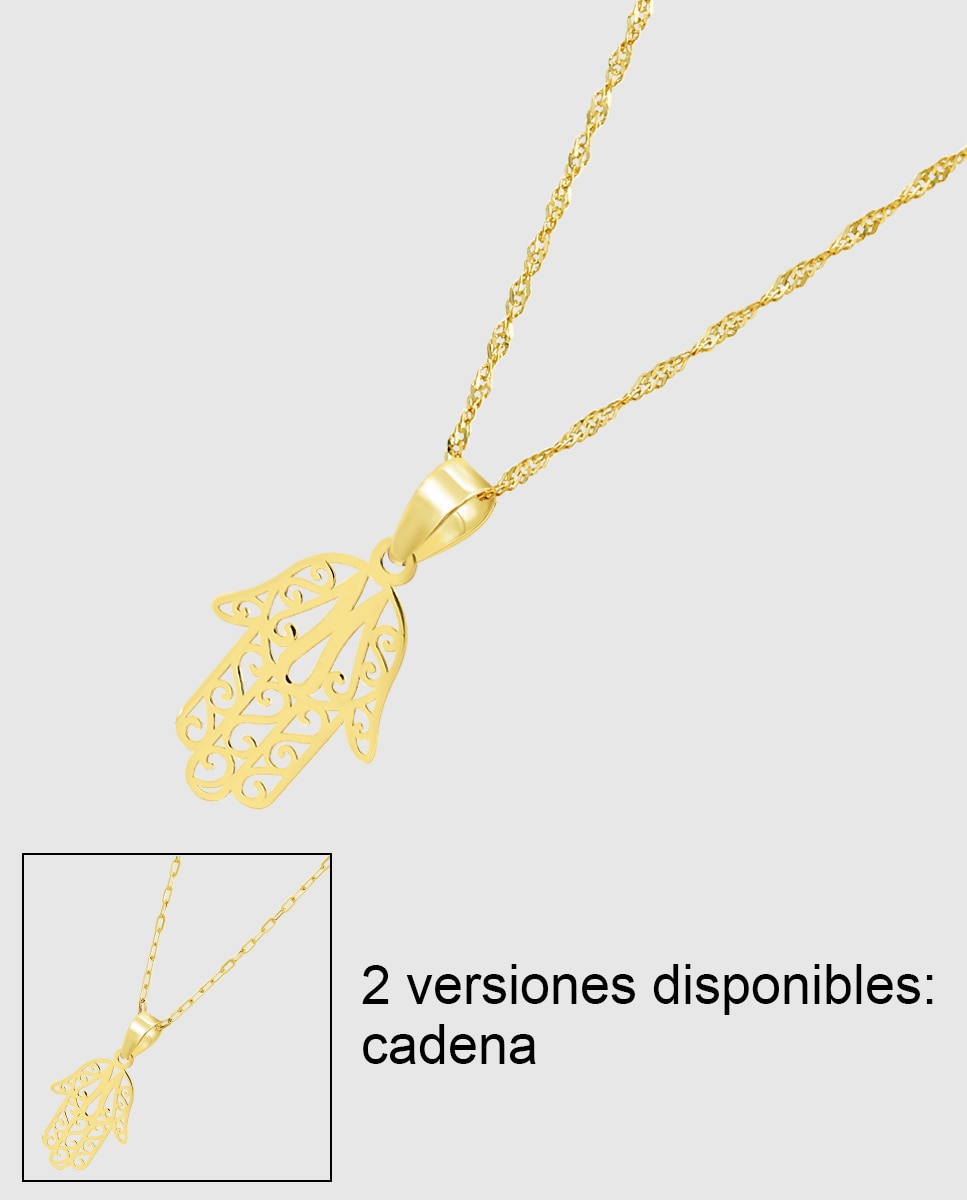 Colar Hin00037/43 Basics de Ouro 9k com Acabamento Brilhante e Motivo Mão de Fátima Dourado-1