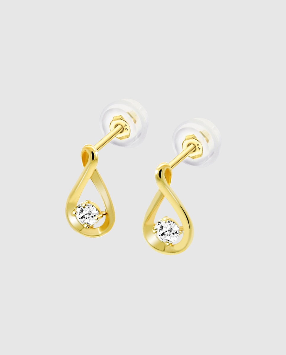 Brinco Hin00129 Basics de Ouro 9k com Acabamento Brilhante Dourado-1