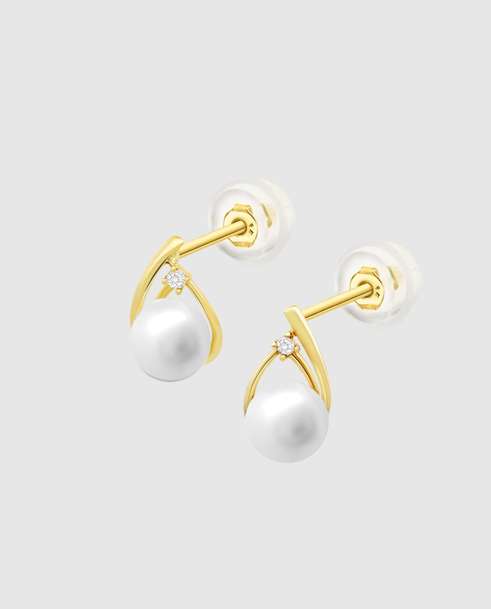 Brincos Hin00134 Basics de Ouro 9k com Acabamento Brilhante Dourado-1