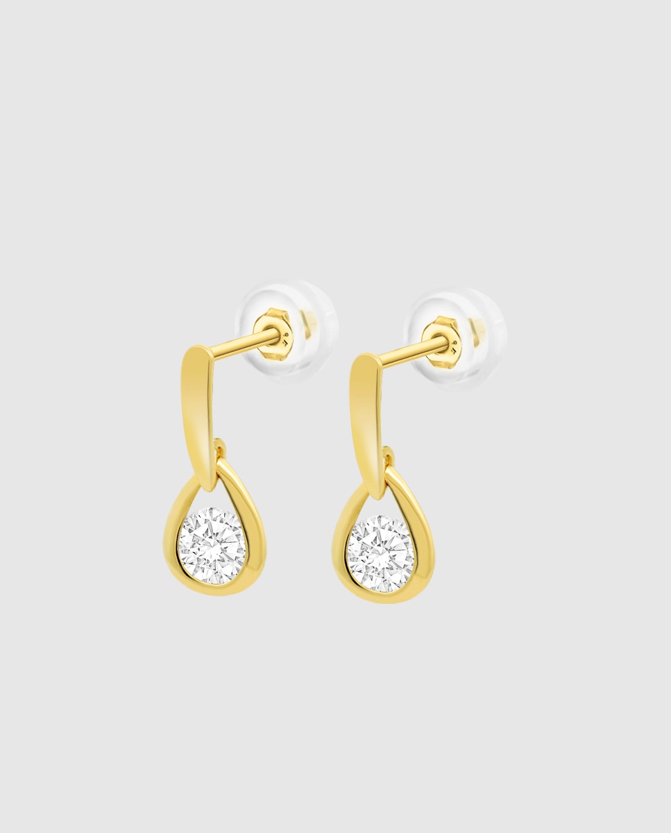 Brincos Hin00136 Basics de Ouro 9k com Acabamento Brilhante Dourado-1