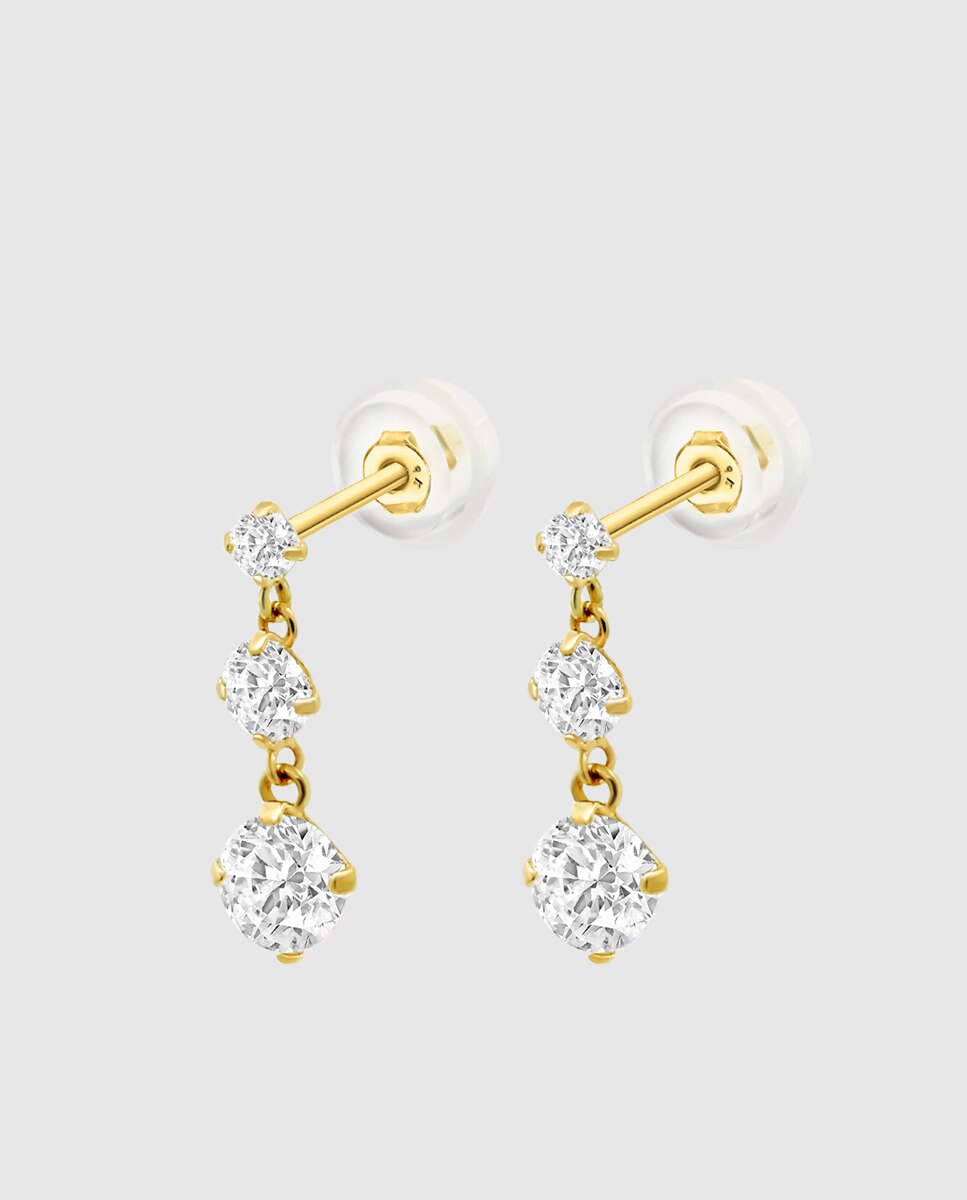 Brincos Hin00137 Basics de Ouro 9k com Acabamento Brilhante Dourado-1