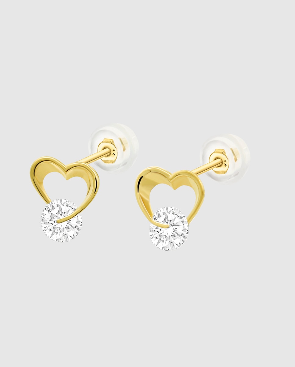 Brincos Hin00138 Basics de Ouro 9k com Acabamento Brilhante Dourado-1