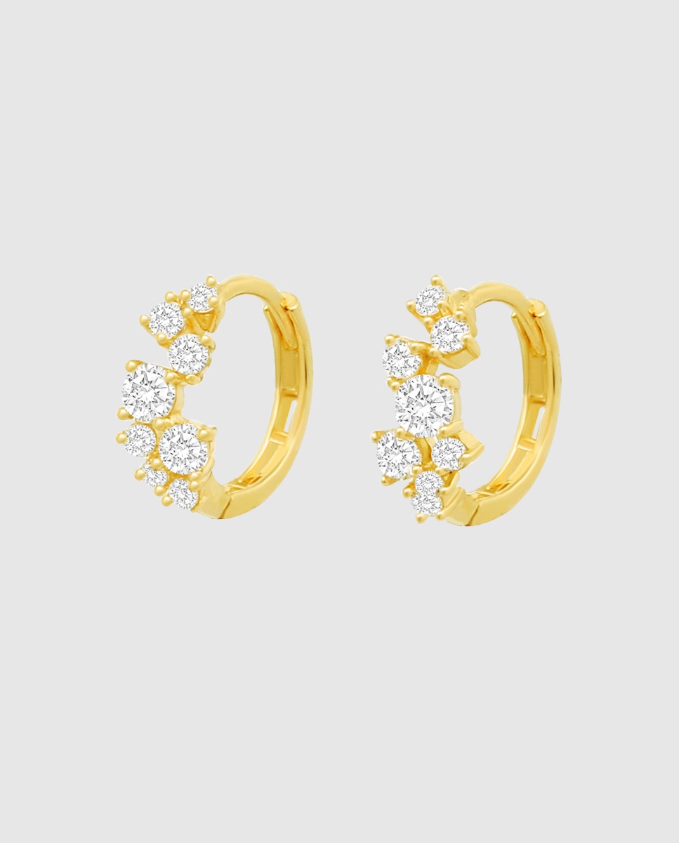 Brincos Hin00140 Basics de Ouro 9k com Acabamento Brilhante Dourado-1