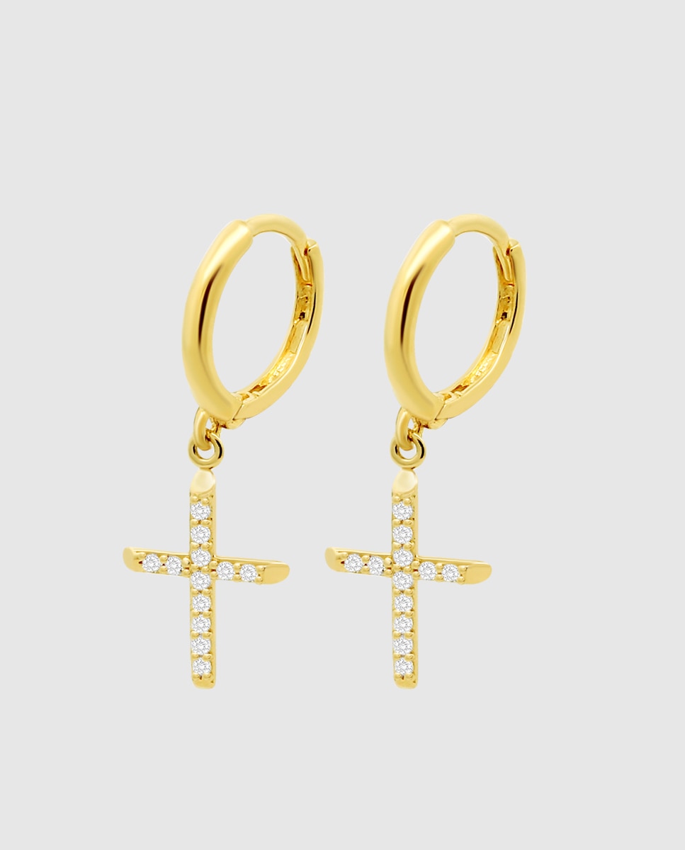 Brincos Hin00142 Basics de Ouro 9k com Acabamento Brilhante Dourado-1