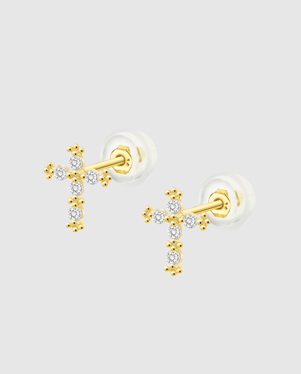 Brincos Hin00150 Basics de Ouro 9k com Acabamento Brilhante Dourado-1