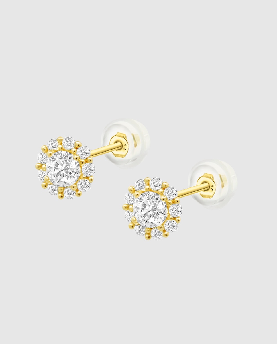Brincos Hin00154 Basics de Ouro 9k com Acabamento Brilhante Dourado-1