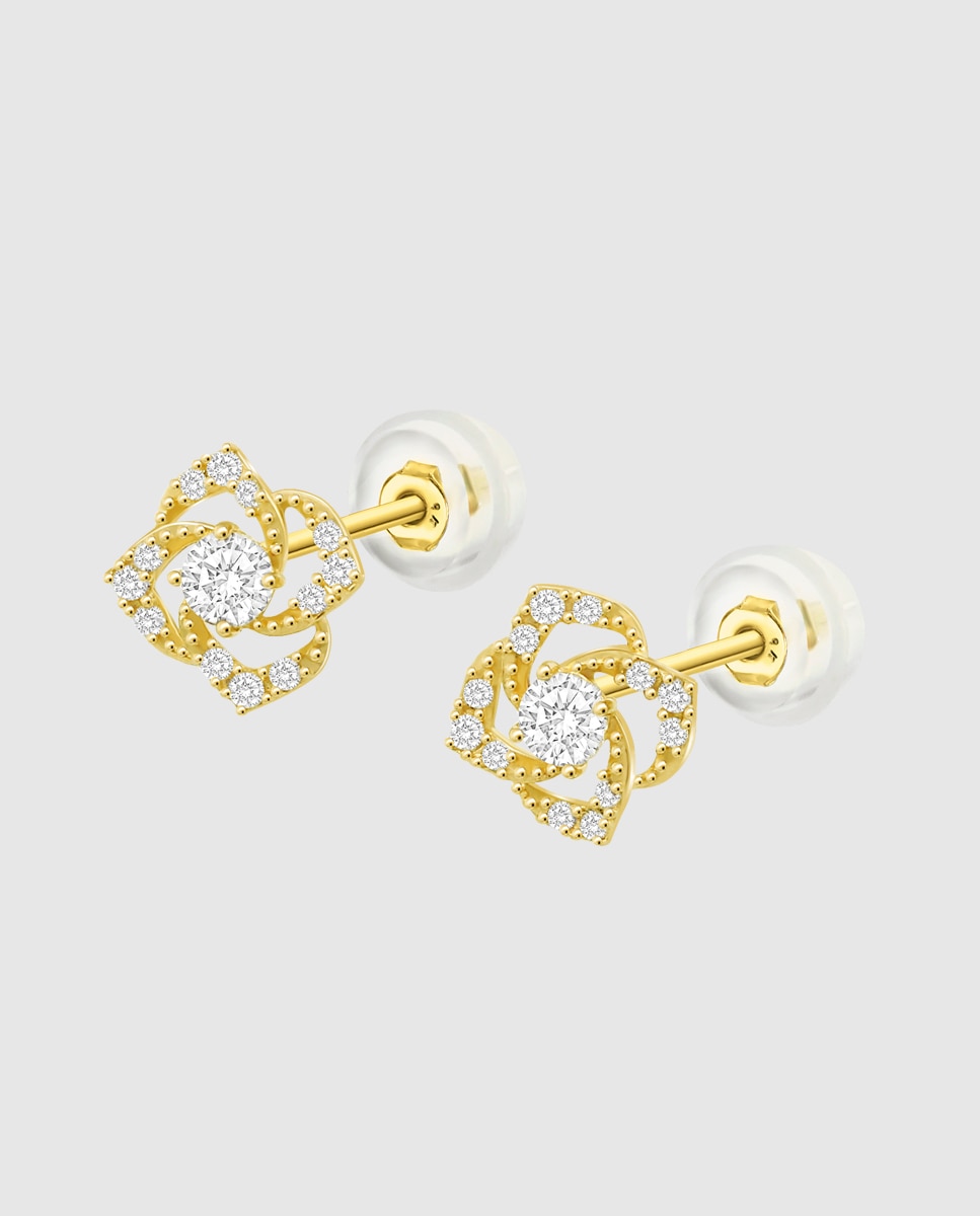 Brincos Hin00157 Basics de Ouro 9k com Acabamento Brilhante Dourado-1