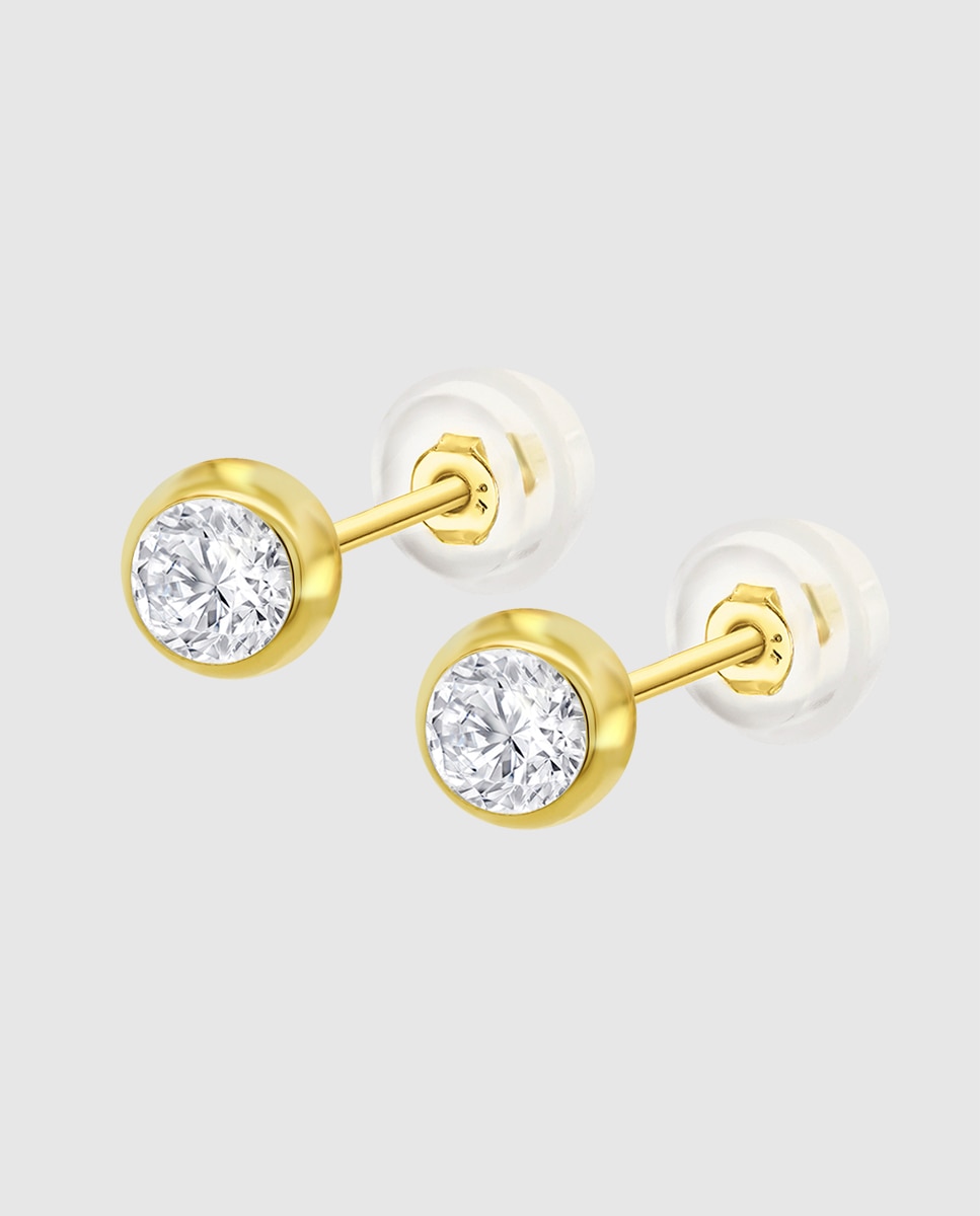 Brincos Hin00197/6 Basics de Ouro 9k com Acabamento Brilhante Dourado-1