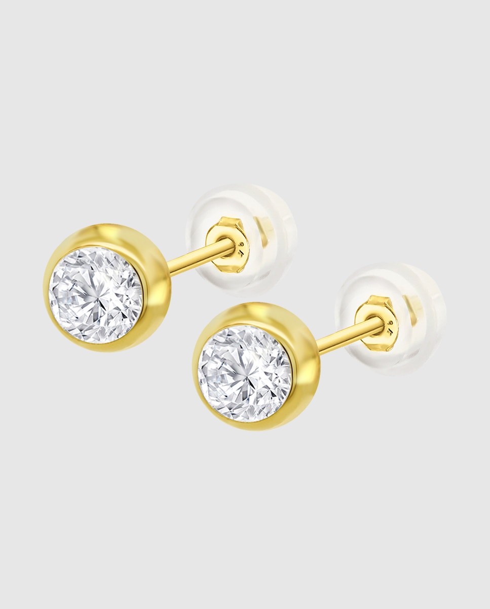 Brincos Hin00197/8 Basics de Ouro 9k com Acabamento Brilhante Dourado-1