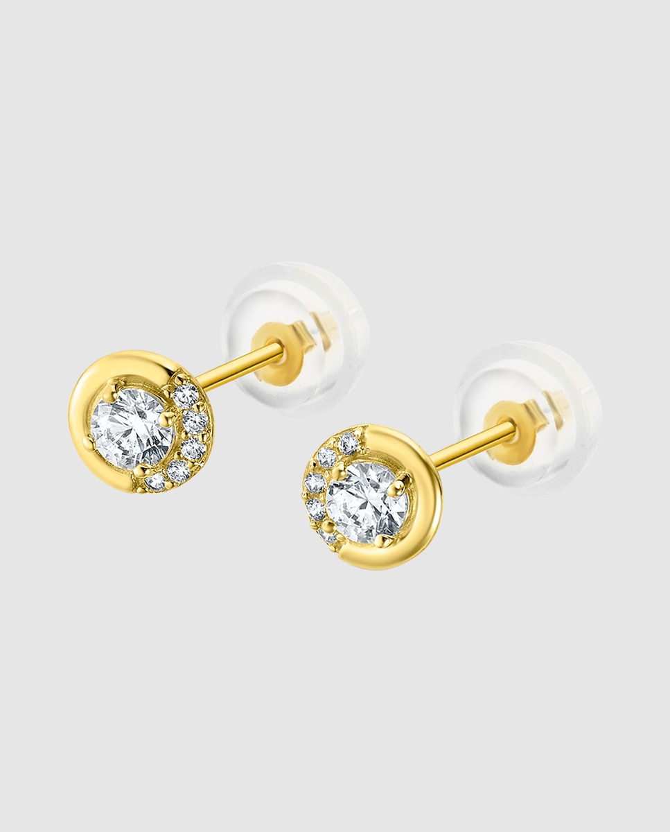 Brincos Hin00206 Basics de Ouro 9k com Acabamento Brilhante Dourado-1