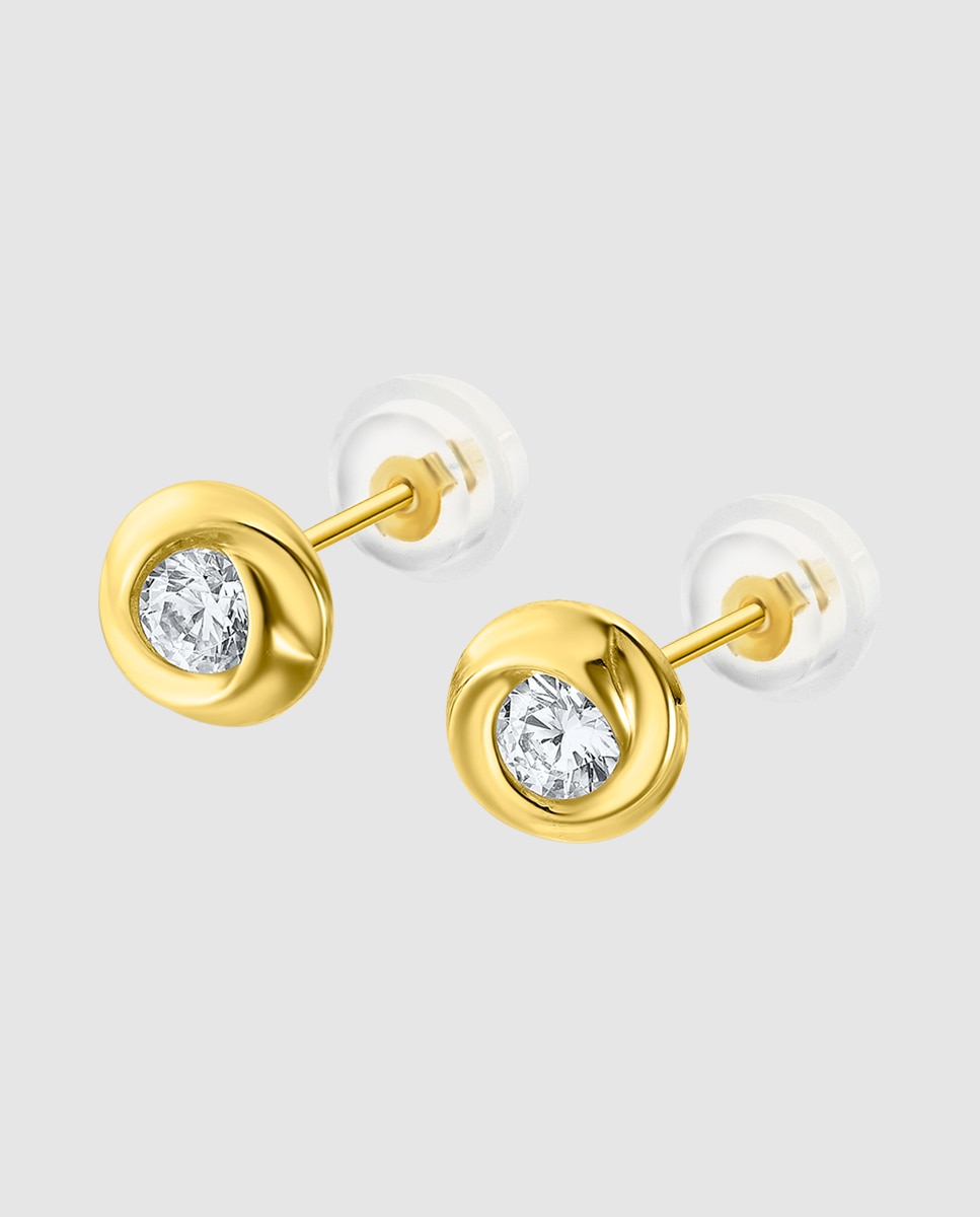 Brincos Hin00207 Basics de Ouro 9k com Acabamento Brilhante Dourado-1