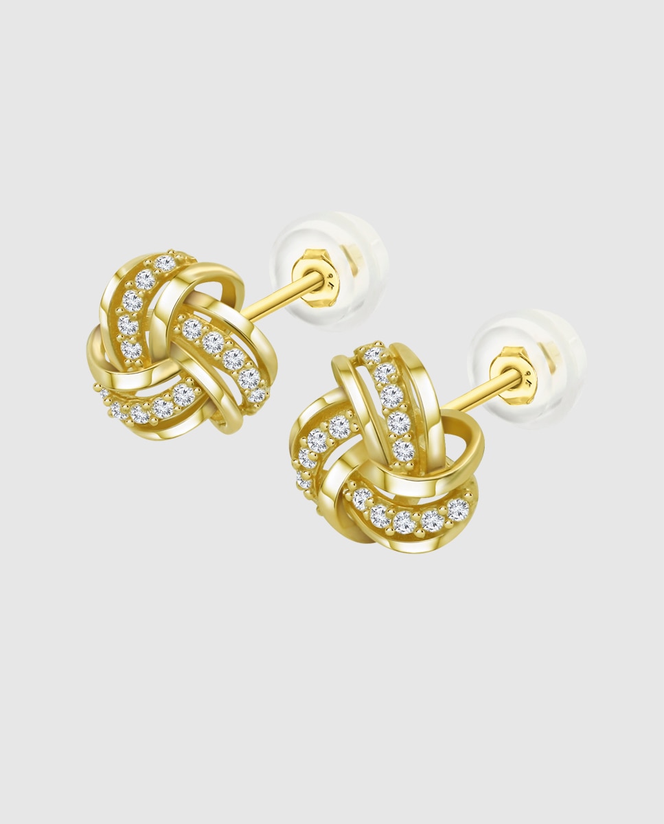 Brincos Hin00208 Basics de Ouro 9k com Acabamento Brilhante Dourado-1
