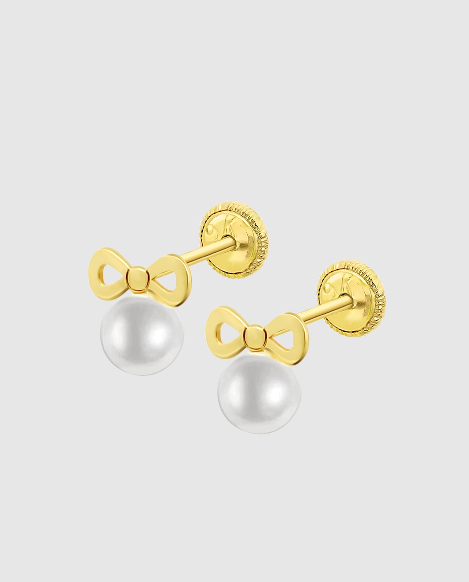 Brincos Infantil Hin00225 Basics de Ouro 9k com Acabamento Brilhante Dourado-1