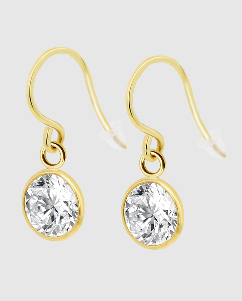 Brincos Hin00233 Basics de Ouro 9k com Acabamento Brilhante Dourado-1