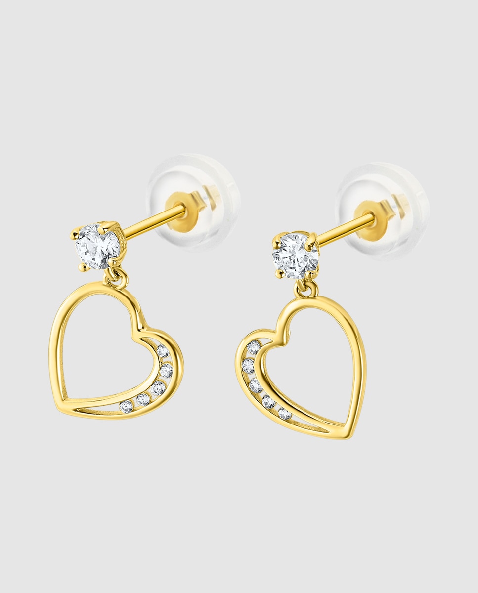 Brincos Hin00235 Basics de Ouro 9k com Acabamento Brilhante Dourado-1