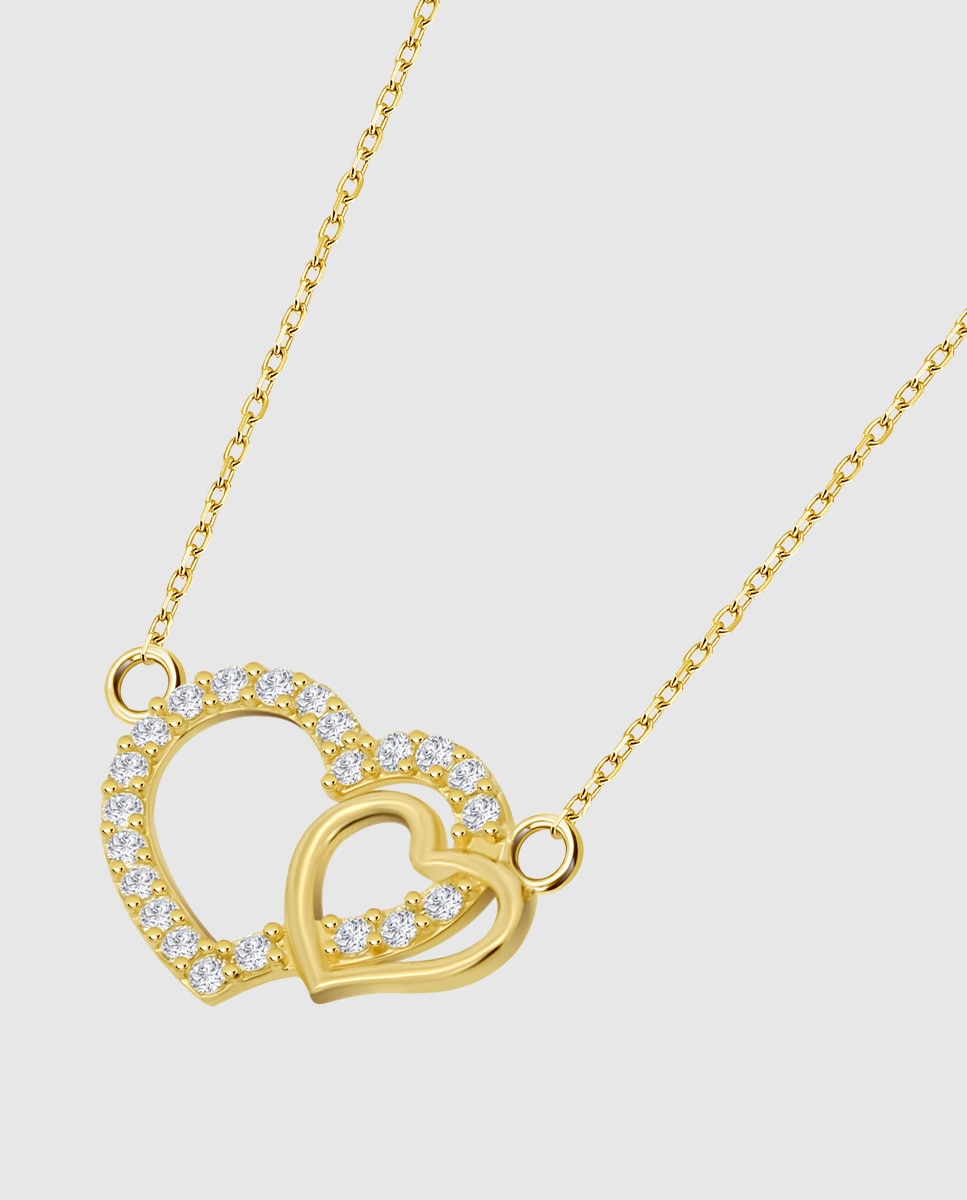 Colar Hin00252/45 Basics de Ouro 9k com Acabamento Brilhante e Motivo Coração Dourado-1