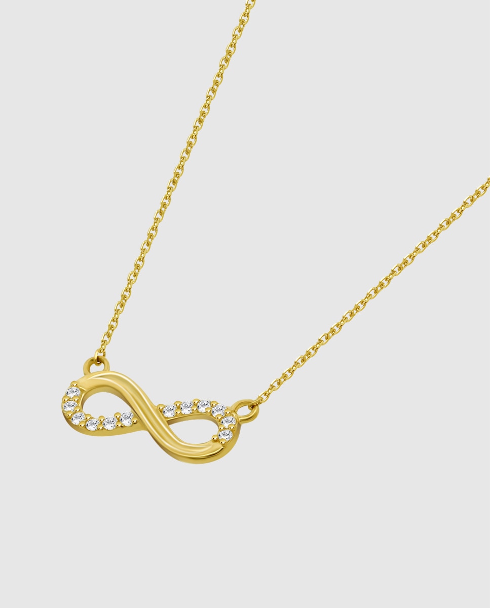 Colar Hin00260/45 Basics de Ouro 9k com Acabamento Brilhante e Motivo Infinito Dourado-1