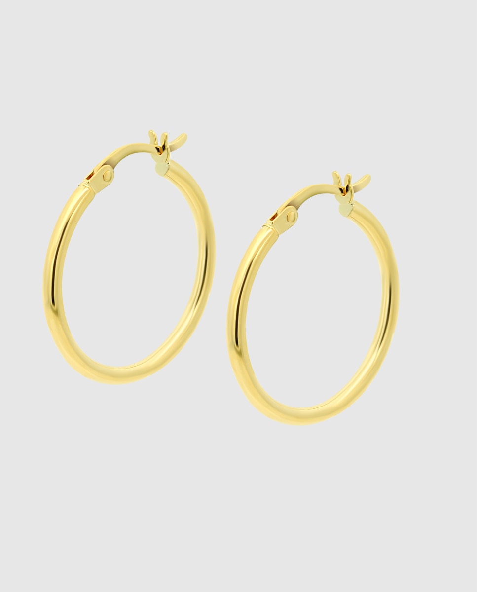 Imagem 0 de Brincos Au00003/10 Basics de Ouro 9k com Acabamento Brilhante